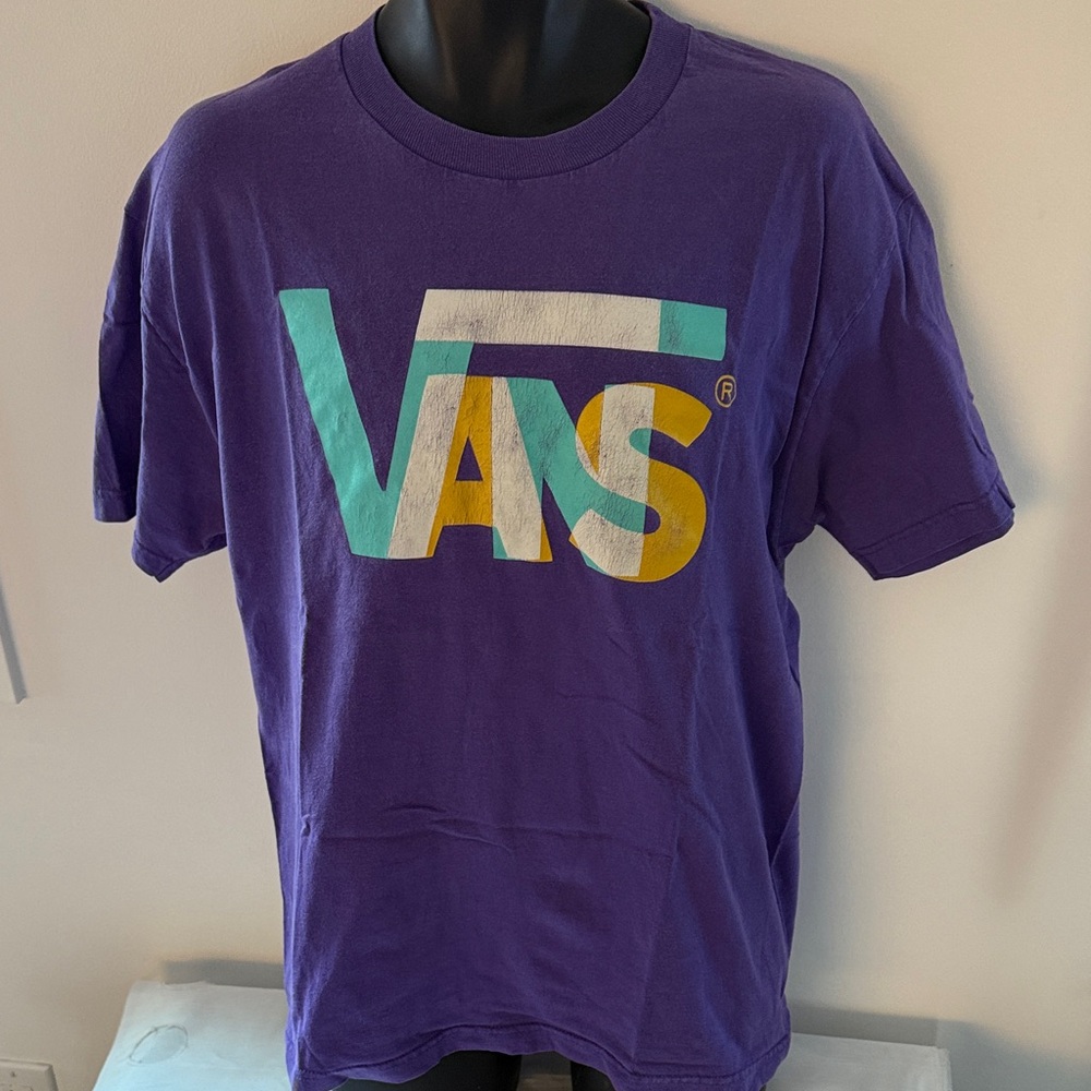 Vans Purple Tee with Multicolor Logo